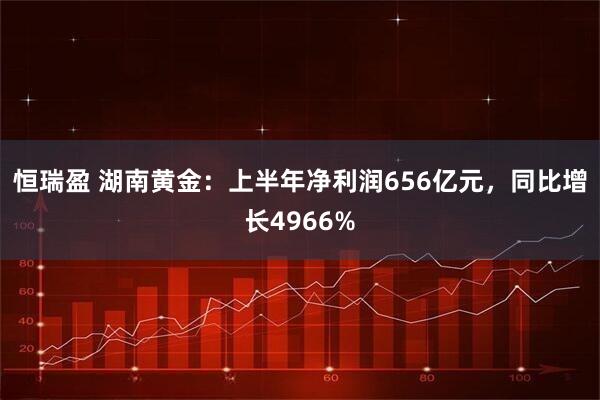 恒瑞盈 湖南黄金：上半年净利润656亿元，同比增长4966%