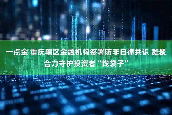 一点金 重庆辖区金融机构签署防非自律共识 凝聚合力守护投资者“钱袋子”