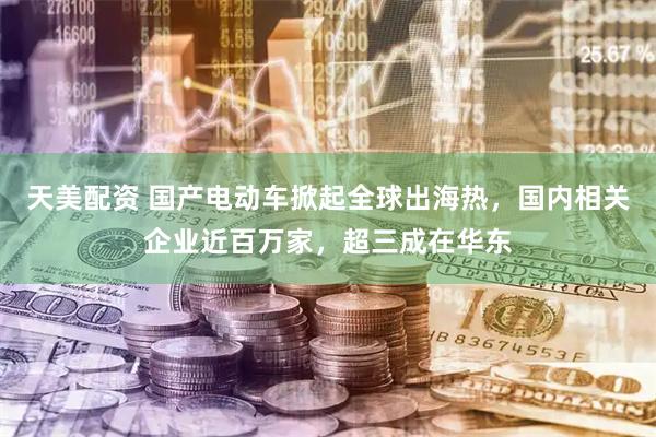 天美配资 国产电动车掀起全球出海热，国内相关企业近百万家，超三成在华东